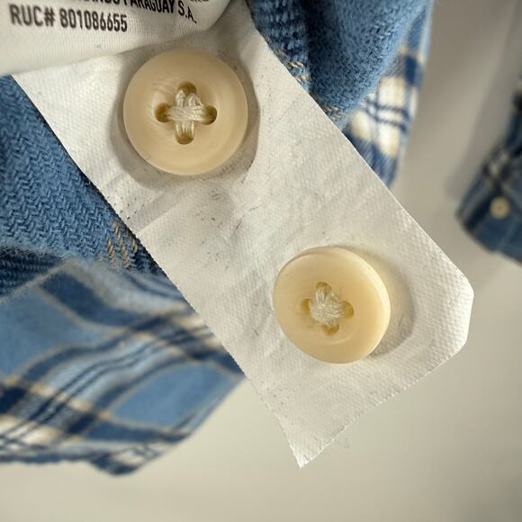 American Eagle Flannel Men's Size XL Super Soft NWT Blue Plaid Detachable Hoodie - Picture 16 of 16